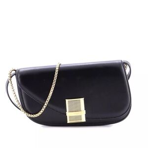 Ferragamo Fiamma Black Leather Shoulder Bag XS